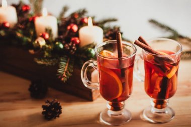  Noel arka plan mulled şarap ile