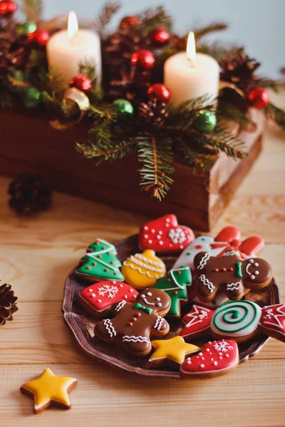 Christmas homemade gingerbread cookies — Stock Photo, Image