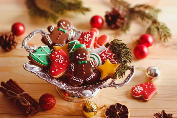 Galletas de jengibre caseras de Navidad — Foto de Stock