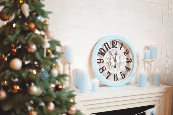 Christmas interior with clock