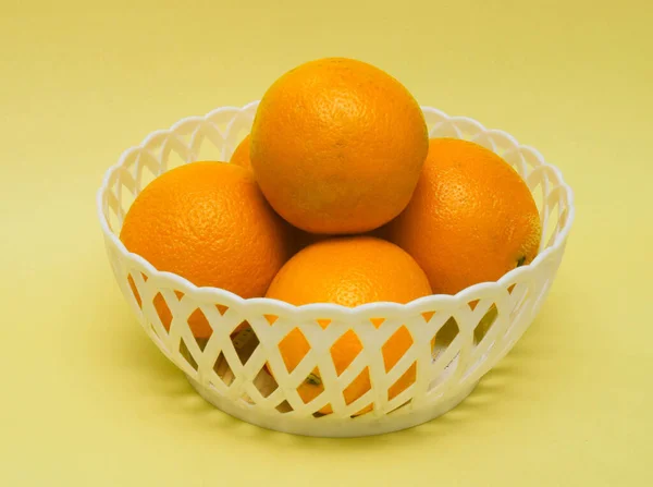 Group Tasty Nutritious Oranges Basket — Stock Photo, Image