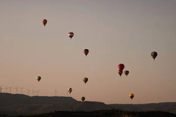 Muchos Globos Cielo Festival Europeo Globos Igualada Una Ciudad Provincia —  Fotos de Stock