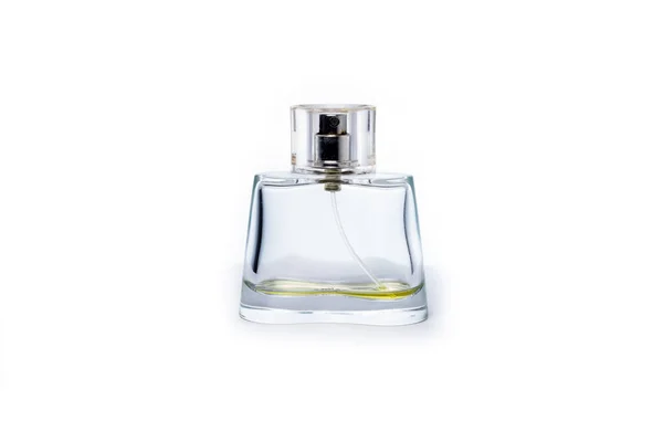 Botella Perfume Aislado Transparente Sobre Fondo Blanco —  Fotos de Stock