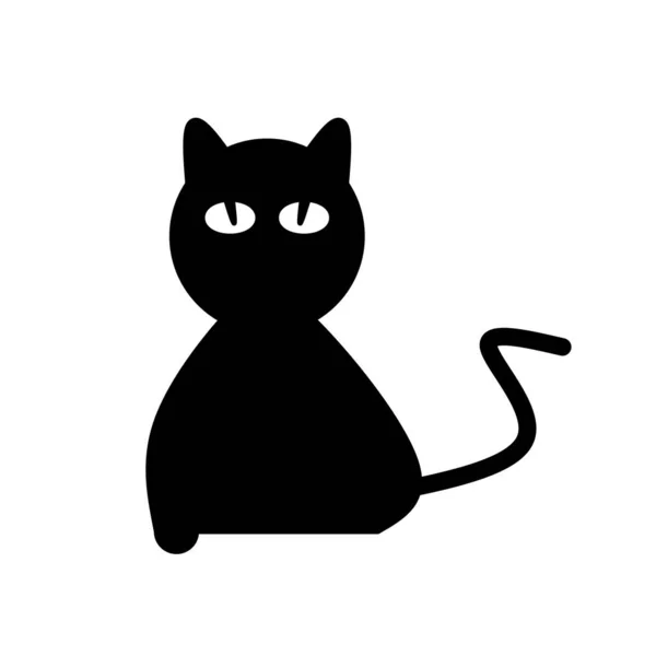 Close Black Cat White Background — Stock Photo, Image