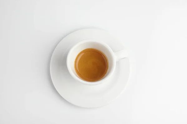Espresso Kawa Białym Tle Widok Góry — Zdjęcie stockowe