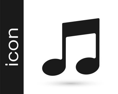 Gri Müzik Notası, beyaz arkaplanda izole edilmiş ton simgesi. Vektör İllüstrasyonu