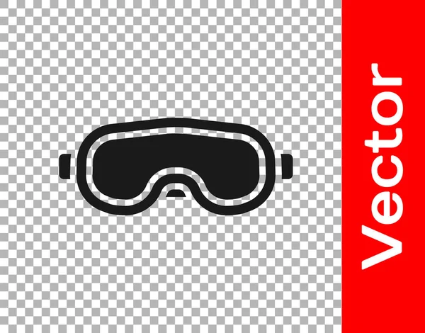 Schwarze Skibrille Auf Transparentem Hintergrund Extremsport Sportgeräte Vektorillustration — Stockvektor
