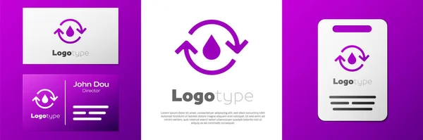 Logotyp Recykling Czystej Ikony Wodnej Izolowanej Białym Tle Kropla Wody — Wektor stockowy