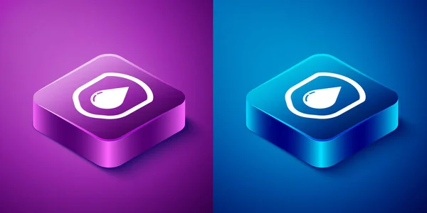 Isometric Waterproof Icon Isolated Blue Purple Background Water Resistant Liquid — Stock Vector