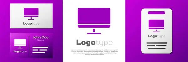 Logotyp Monitor Komputerowy Ikona Ekranu Izolowane Białym Tle Urządzenie Elektroniczne — Wektor stockowy