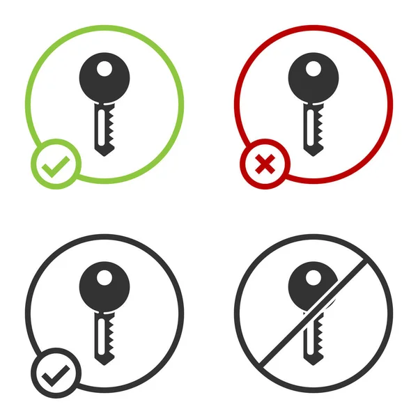 Ikona Klíče Black House Izolované Bílém Pozadí Kruhové Tlačítko Vektorová — Stockový vektor