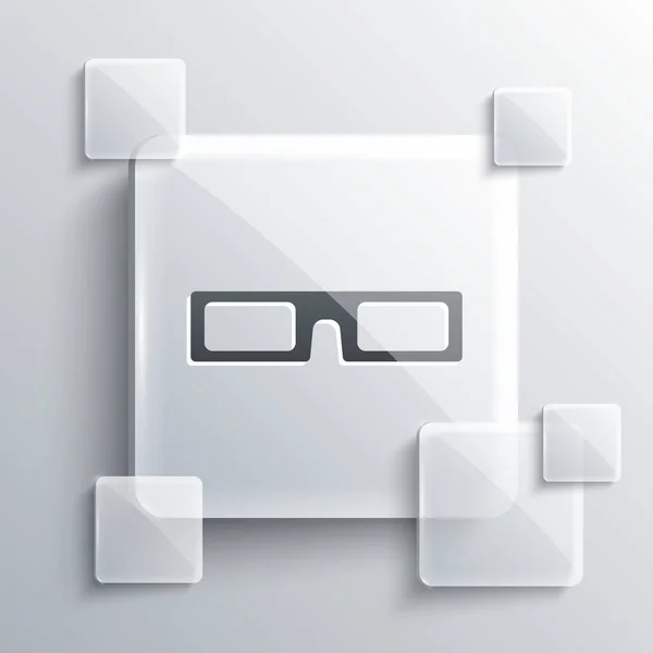 Graue Kinobrille Auf Grauem Hintergrund Quadratische Glasscheiben Vektorillustration — Stockvektor