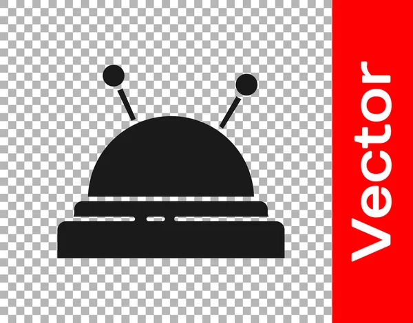 Negro Cama Aguja Agujas Icono Aislado Sobre Fondo Transparente Tema — Archivo Imágenes Vectoriales