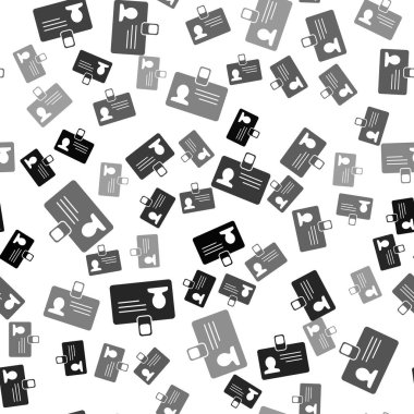 Siyah tanımlama rozeti simgesi beyaz arka planda izole edilmiş kusursuz desen. Sunum için, şirketin kimliği için, reklam için kullanılabilir. Vektör İllüstrasyonu