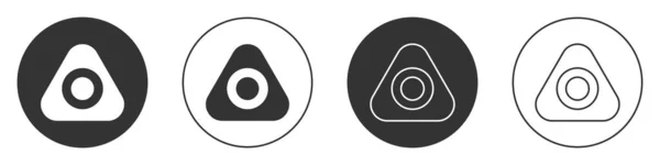 Black Sewing Kreide Symbol Isoliert Auf Weißem Hintergrund Kreis Taste — Stockvektor