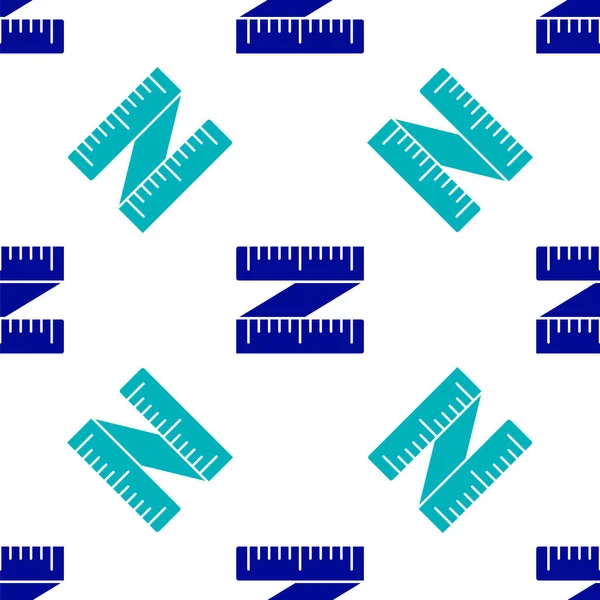 Blaues Maßband Icon Isoliert Nahtlose Muster Auf Weißem Hintergrund Maßband — Stockvektor