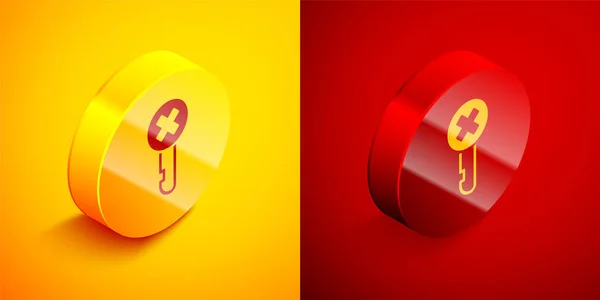 Icono Clave Incorrecta Isométrica Aislado Sobre Fondo Naranja Rojo Botón — Archivo Imágenes Vectoriales