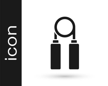 Gri Spor genişletici simgesi beyaz arkaplanda izole edildi. Spor malzemeleri. Vektör İllüstrasyonu