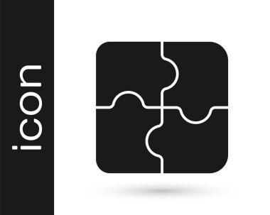 Gri yapboz parçası beyaz arkaplanda izole edilmiş. İş, pazarlama, finans, şablon, düzen, bilgi grafikleri, internet konsepti. Vektör İllüstrasyonu