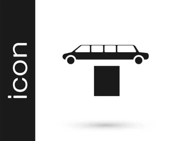 Сірий Розкішний Лімузинний Автомобіль Килим Значок Ізольовані Білому Тлі Світової — стоковий вектор