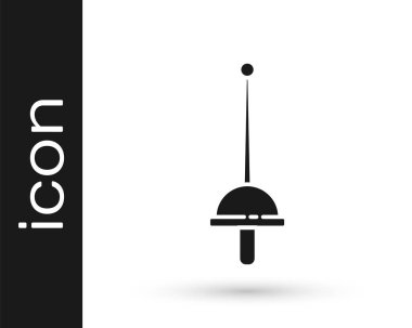 Beyaz arka planda gri eskrim simgesi izole edildi. Spor malzemeleri. Vektör İllüstrasyonu