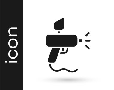 Beyaz arka planda izole edilmiş gri boya tabancası ikonu. Vektör İllüstrasyonu