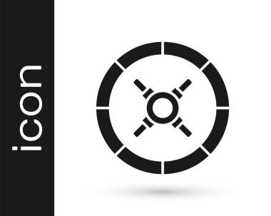 Gri Güvenli simgesi beyaz arkaplanda izole edildi. Kapı, şifreli bir banka kasası. Güvenilir Veri Koruma. Vektör İllüstrasyonu