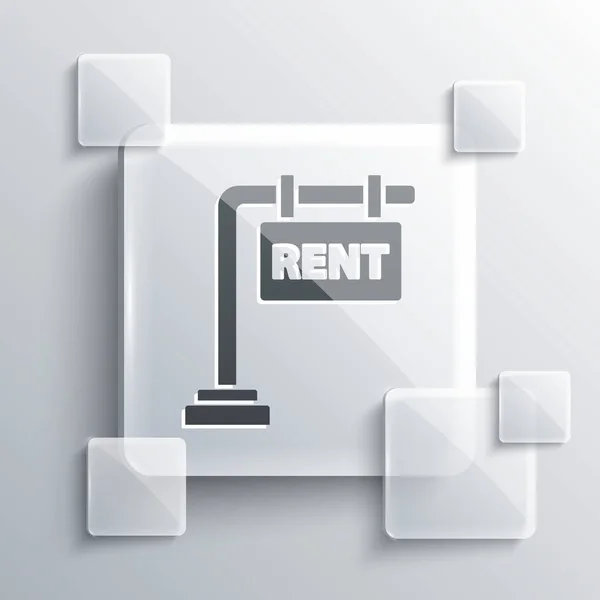 Grau Hinweisschild Mit Text Rent Icon Isoliert Auf Grauem Hintergrund — Stockvektor