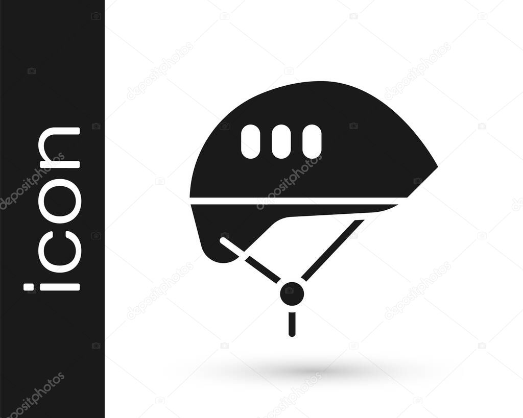 Grey Bicycle helmet icon isolated on white background. Extreme sport. Sport equipment. Vector Illustration