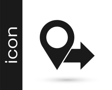 Gri Harita iğne simgesi beyaz arkaplanda izole edildi. Navigasyon, işaret, konum, harita, GPS, yön, yer, pusula, arama konsepti. Vektör İllüstrasyonu