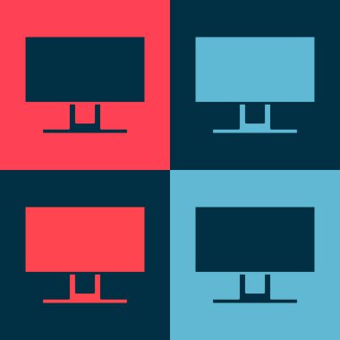 Pop Art Smart TV simgesi renk arkaplanında izole edildi. Televizyon tabelası. Vektör İllüstrasyonu