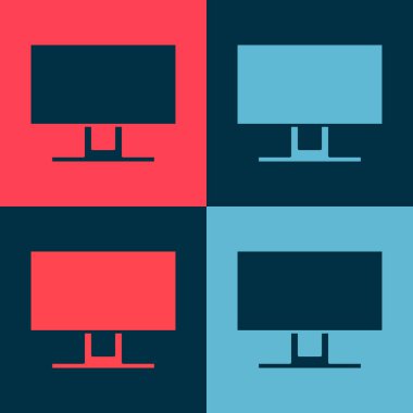 Pop Art Smart TV simgesi renk arkaplanında izole edildi. Televizyon tabelası. Vektör İllüstrasyonu
