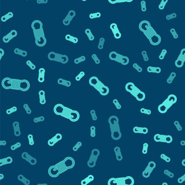 Yeşil çizgi tırmanma ikonu mavi arkaplanda izole edilmiş pürüzsüz desen. Olağanüstü bir spor. Spor malzemeleri. Vektör İllüstrasyonu