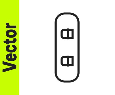 Siyah çizgi Snowboard simgesi beyaz arkaplanda izole edildi. Snowboard tahtası ikonu. Olağanüstü bir spor. Spor malzemeleri. Vektör İllüstrasyonu