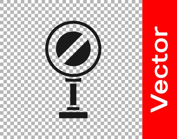 Black Stop Pictogram Geïsoleerd Transparante Achtergrond Waarschuwingsstopsymbool Voor Verkeersregels Vector — Stockvector