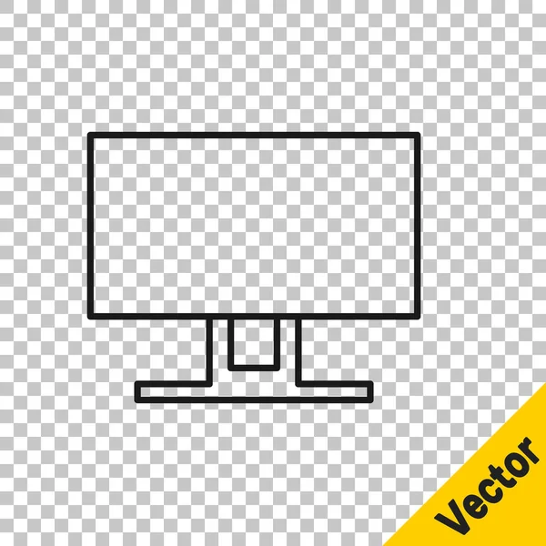 Черная Линия Smart Значок Изолирован Прозрачном Фоне Телевизионный Знак Векторная — стоковый вектор