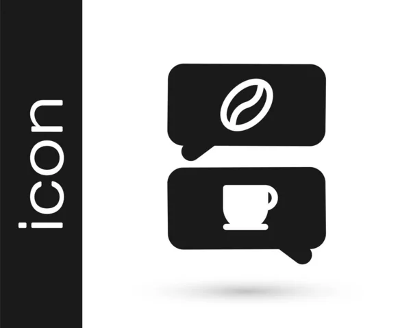 Icono Café Gris Conversación Aislado Sobre Fondo Blanco Charla Café — Vector de stock