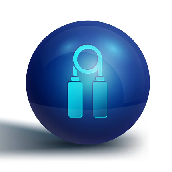 Blue Sport expander icon isolated on white background. Sport equipment. Blue circle button. Vector Illustration — Stock Illustration Blue Sport Expander Icon Isolated White Background Sport Equipment Blue Royalty Free Stock Illustrations
