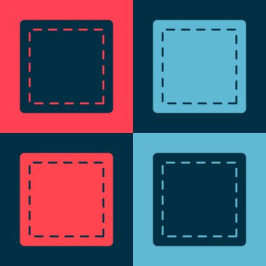 Pop art dikiş kalıbı simgesi renk arkaplanında izole edildi. Dikiş için işaretler. Vektör İllüstrasyonu