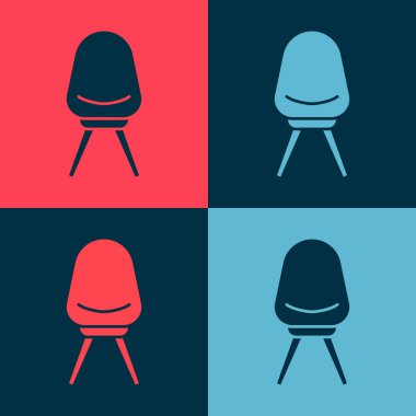 Popüler sanat ofis koltuğu simgesi renk arkaplanda izole edildi. Vektör İllüstrasyonu