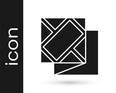 Gri katlanmış harita simgesi beyaz arkaplanda izole edildi. Vektör İllüstrasyonu