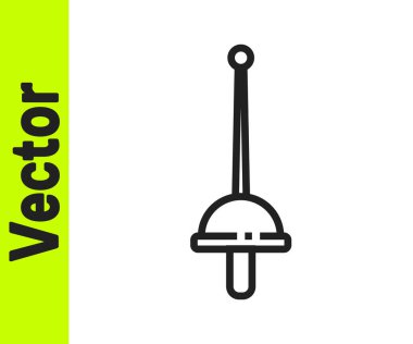 Siyah çizgi eskrim simgesi beyaz arkaplanda izole edildi. Spor malzemeleri. Vektör İllüstrasyonu