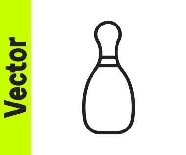 Siyah çizgi bovling lobut simgesi beyaz arkaplanda izole edildi. Vektör İllüstrasyonu