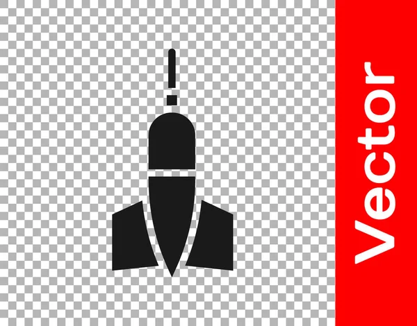 Icono Flecha Dardo Negro Aislado Sobre Fondo Transparente Ilustración Vectorial — Vector de stock