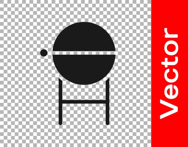 Schwarzes Grill Symbol Isoliert Auf Transparentem Hintergrund Grillparty Vektorillustration — Stockvektor