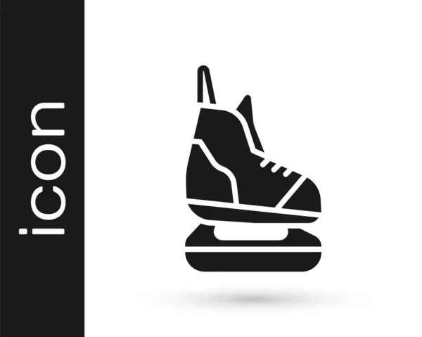 Значок Серые Коньки Выделен Белом Фоне Знак Обуви Коньков Спортивные — стоковый вектор
