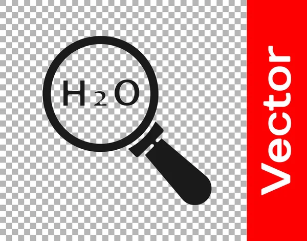 Black Chemical Formula Water Drops H2O Shaped Icon Isolated Transparent — Stock Vector