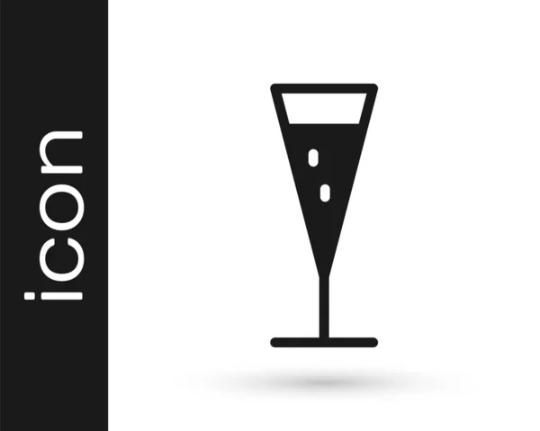 Grijs Glas Champagne Icoon Geïsoleerd Witte Achtergrond Vector Illustratie — Stockvector