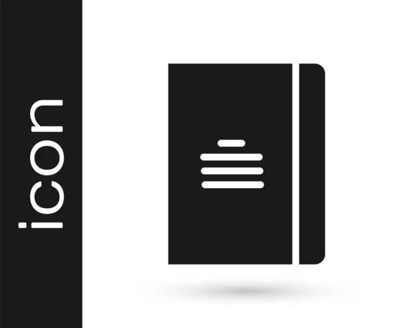 Иконка Grey Notebook Выделена Белом Фоне Значок Спирального Блокнота Школьный — стоковый вектор