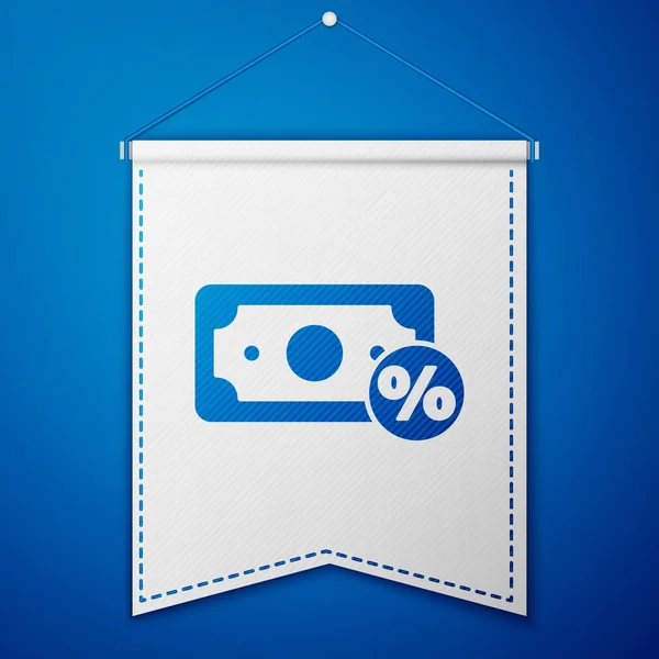 Ikona Blue Money Procent Izolované Modrém Pozadí Značka Věrnostní Peněženky — Stockový vektor
